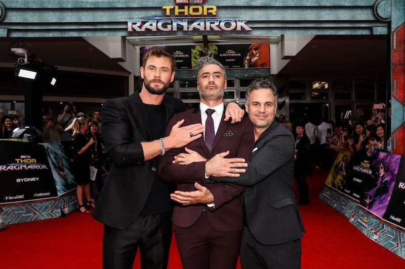 Chris Hemsworth, Taika Waititi and Mark Ruffalo attend the Thor: Ragnarok Sydney Screening Event on October 15, 2017 in Sydney, Australia