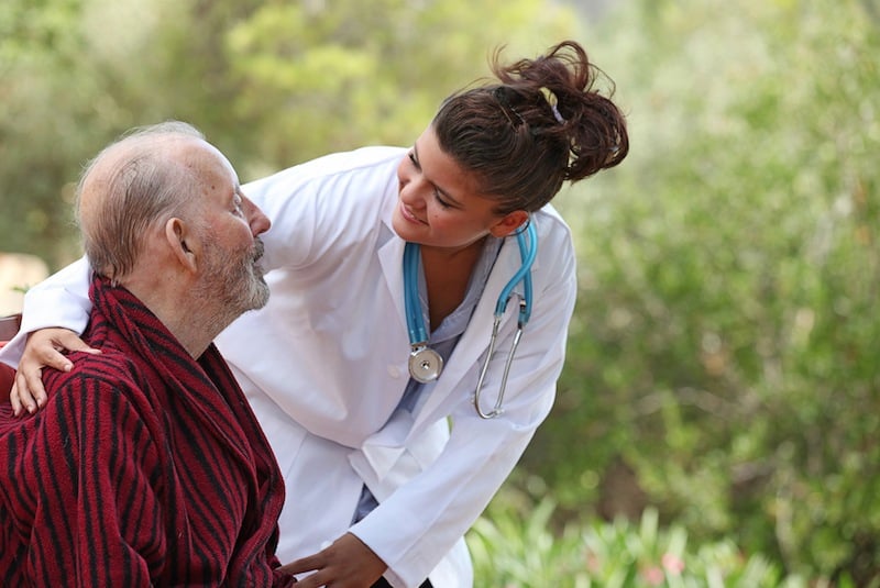 nurse with senior man