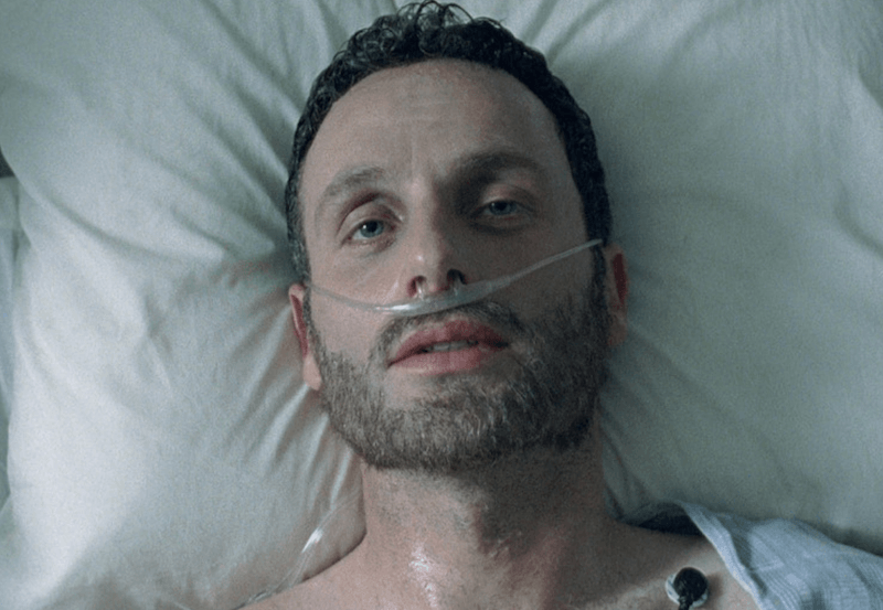 Rick Grimes in a coma on The Walking Dead Rick Grimes in a coma on The Walking Dead