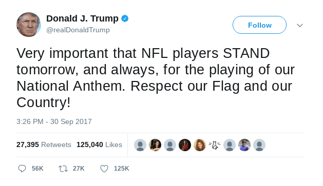 trump NFL tweet trump NFL tweet