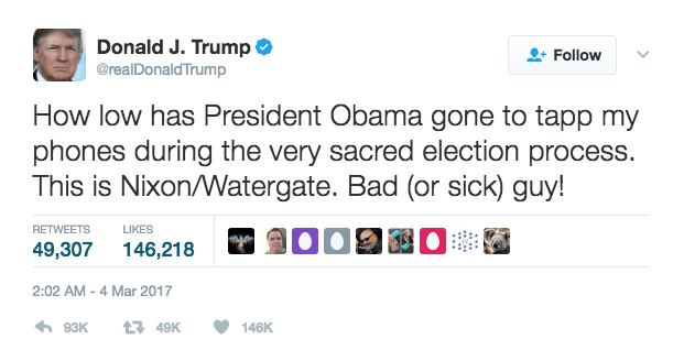 Obama wiretapping tweet
