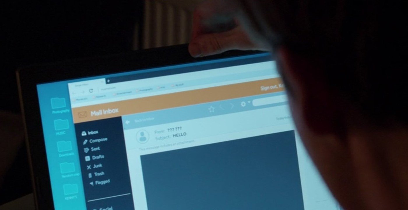 Kenny uses his thumb to cover his laptop camera in the Black Mirror episode "Shut Up and Dance." Kenny uses his thumb to cover his laptop camera in the Black Mirror episode "Shut Up and Dance."