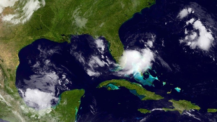 Tropical depression seen from space in 2014 Tropical depression seen from space