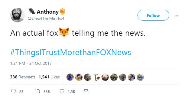 A Tweet about Fox News A Tweet about Fox News
