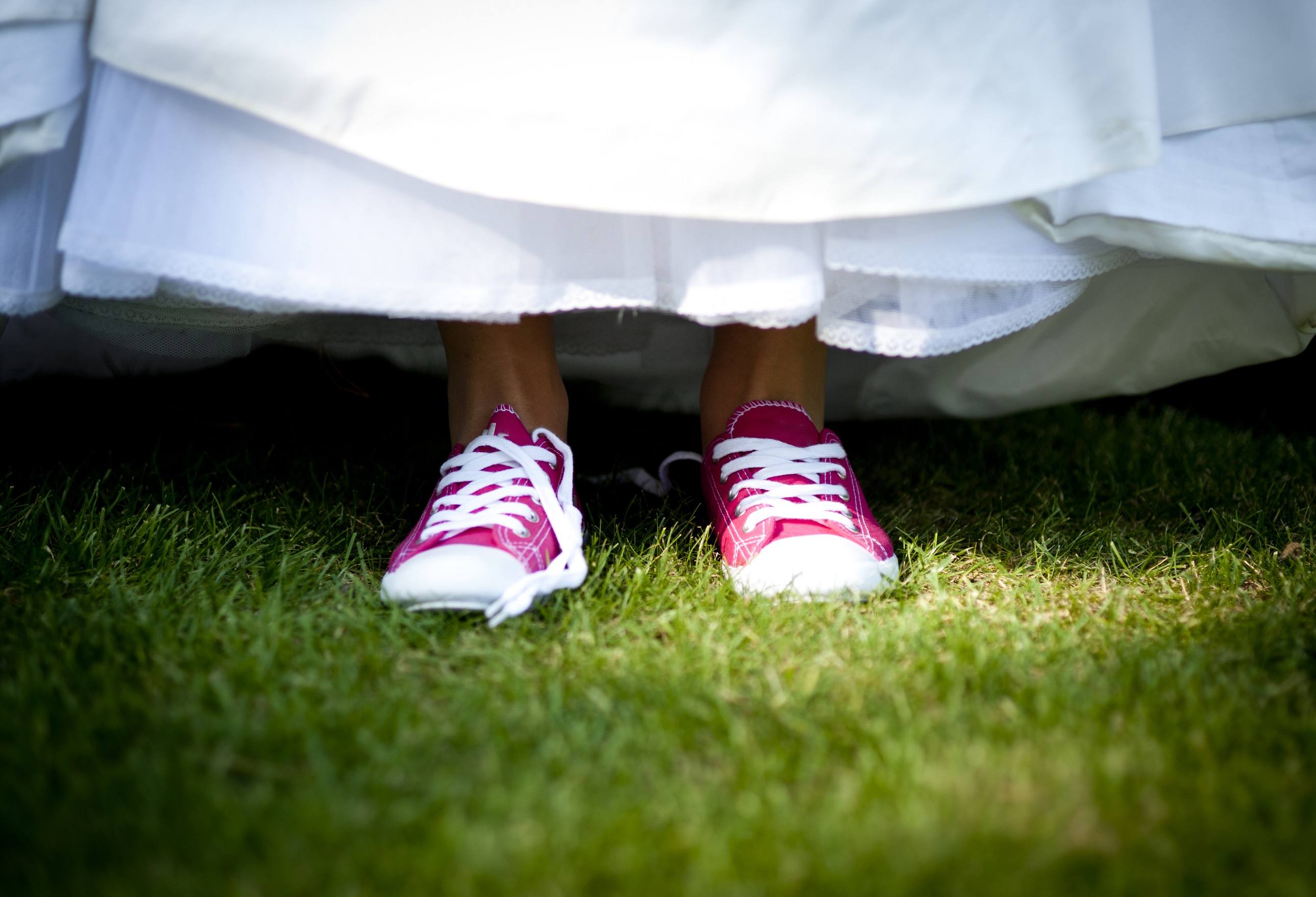 Bride in sneakers