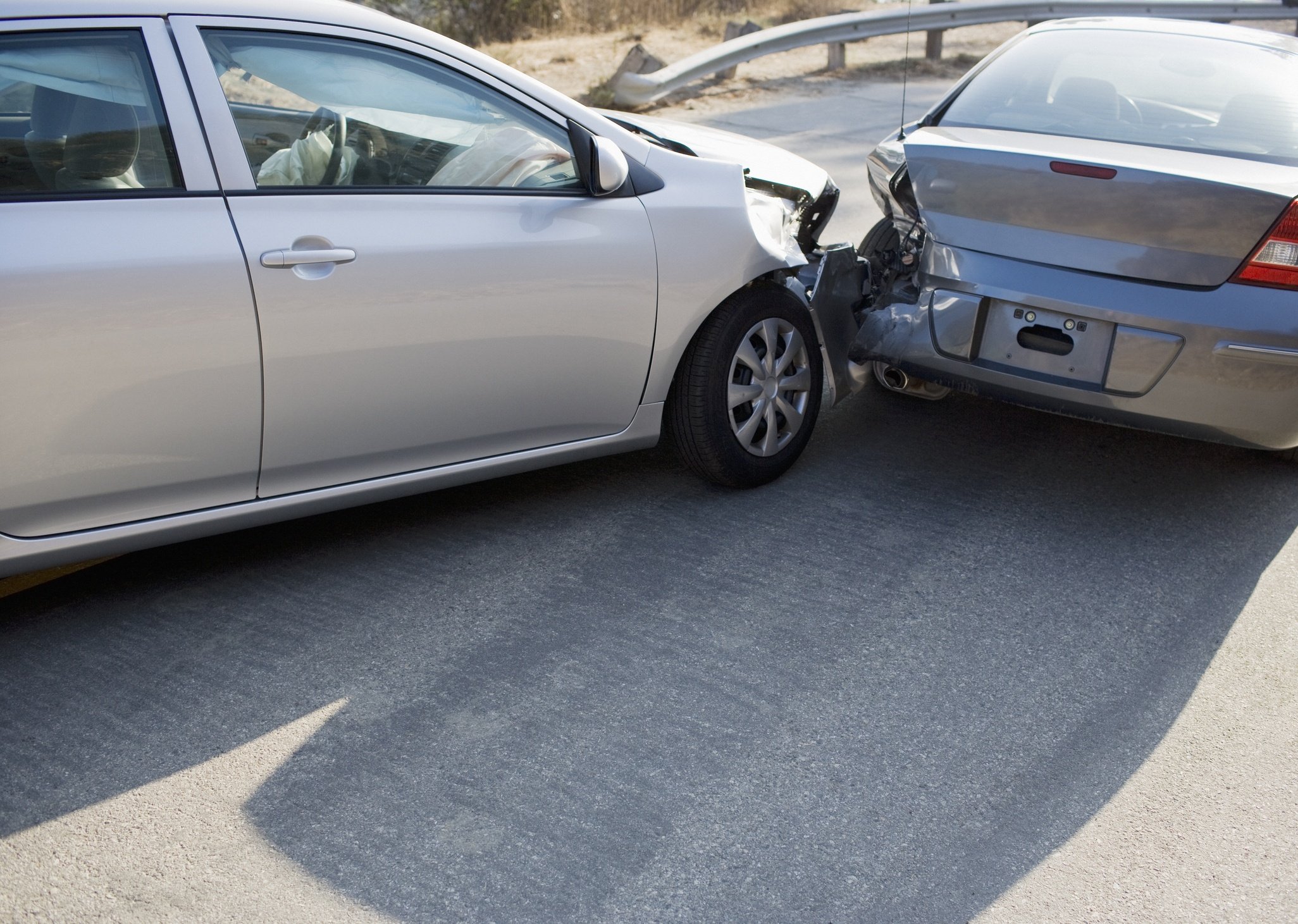 Two cars in crash