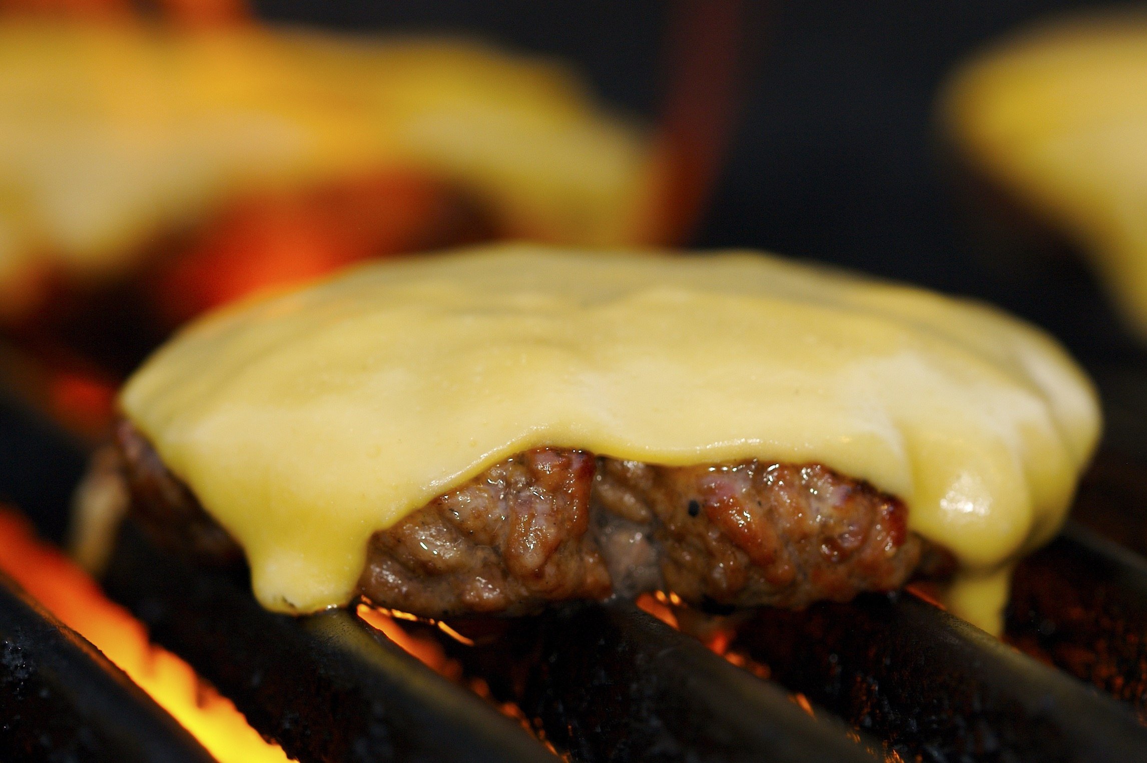 Cheeseburger on the grill
