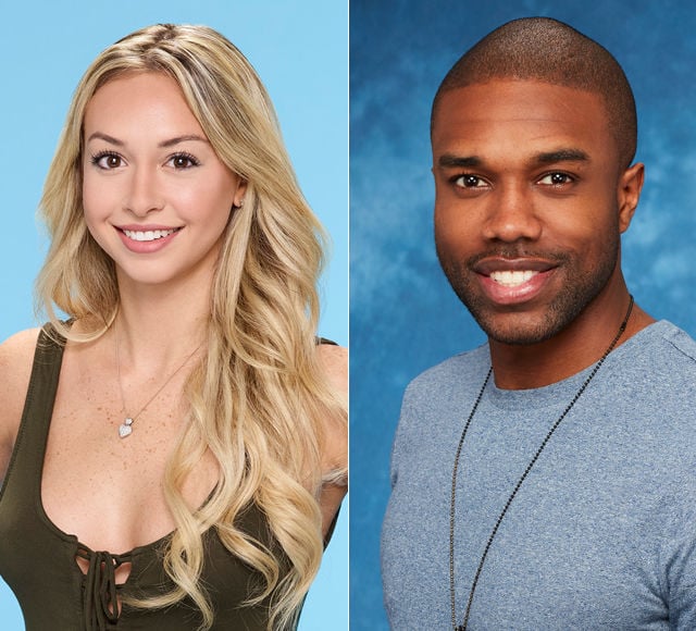 A composite of Corinne Olympios and DeMario Jackson A composite of Corinne Olympios and DeMario Jackson