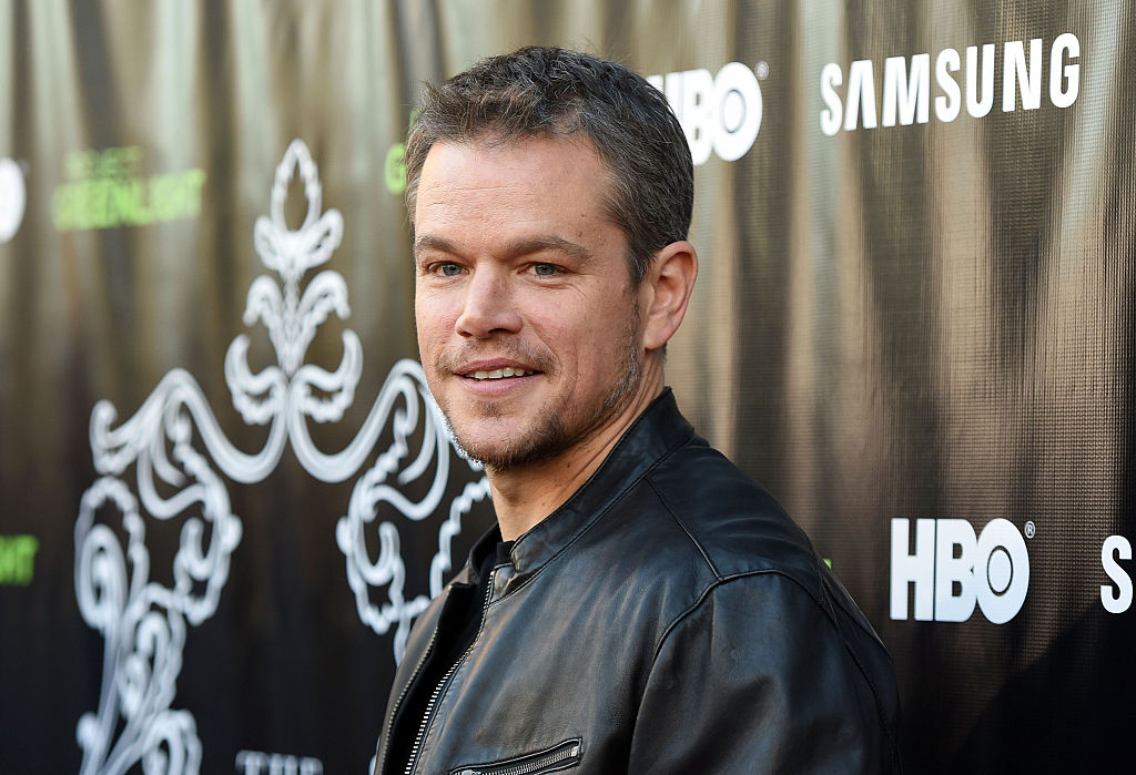 LOS ANGELES, CA - AUGUST 10: Actor Matt Damon attends the Project Greenlight Season 4 Winning Film premiere "The Leisure Class" presented by Matt Damon, Ben Affleck, Adaptive Studios and HBO at The Theatre at Ace Hotel on August 10, 2015 in Los Angeles, California.