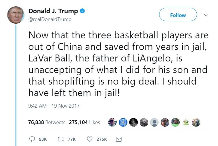 One of Trump's tweets