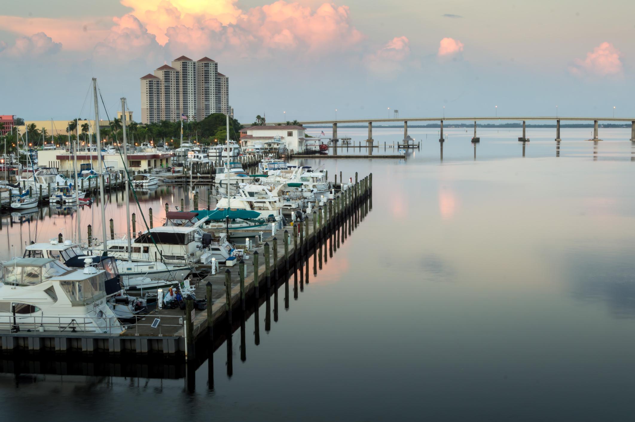 Boat dock in Fort Myers, Florida
