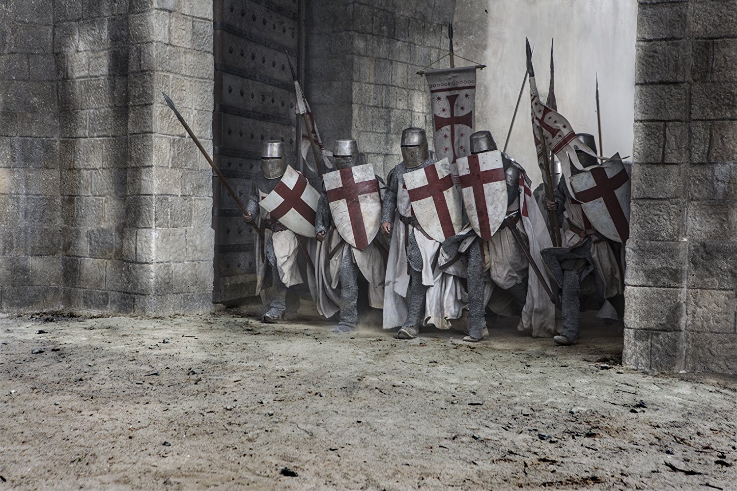 Knights armed with shields in Knightfall