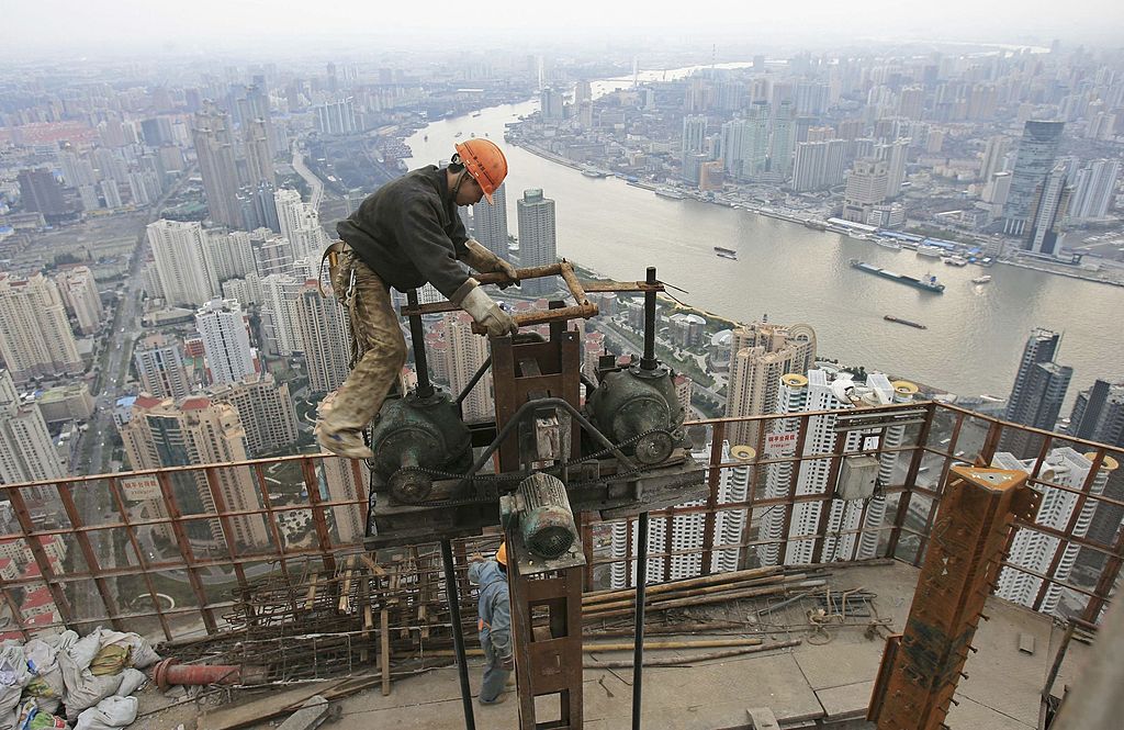 Man on scaffolding