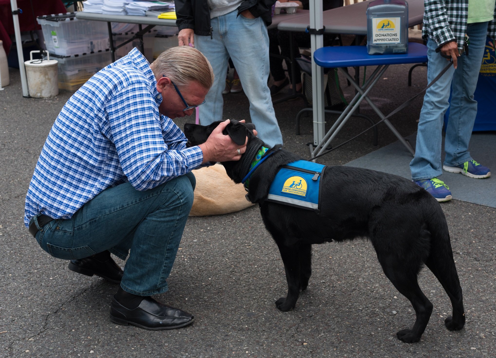 Man with service dog