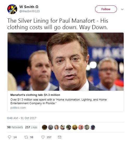 a tweet about manafort about his clothes budget a tweet about manafort about his clothes budget