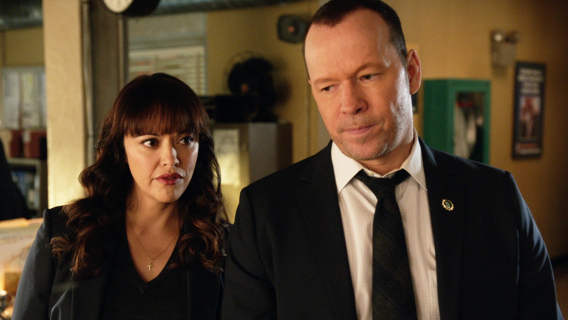 Marisa Ramirez as Maria Baez and Donnie Wahlberg as Danny Reagan on Blue Bloods