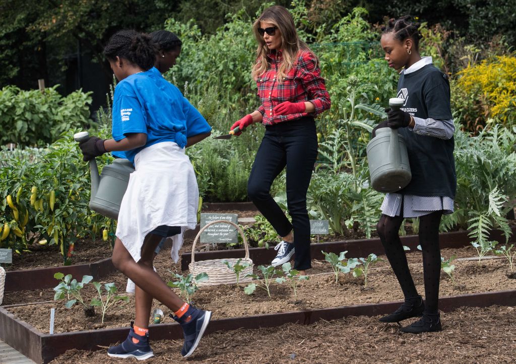 Melania Trump gardening
