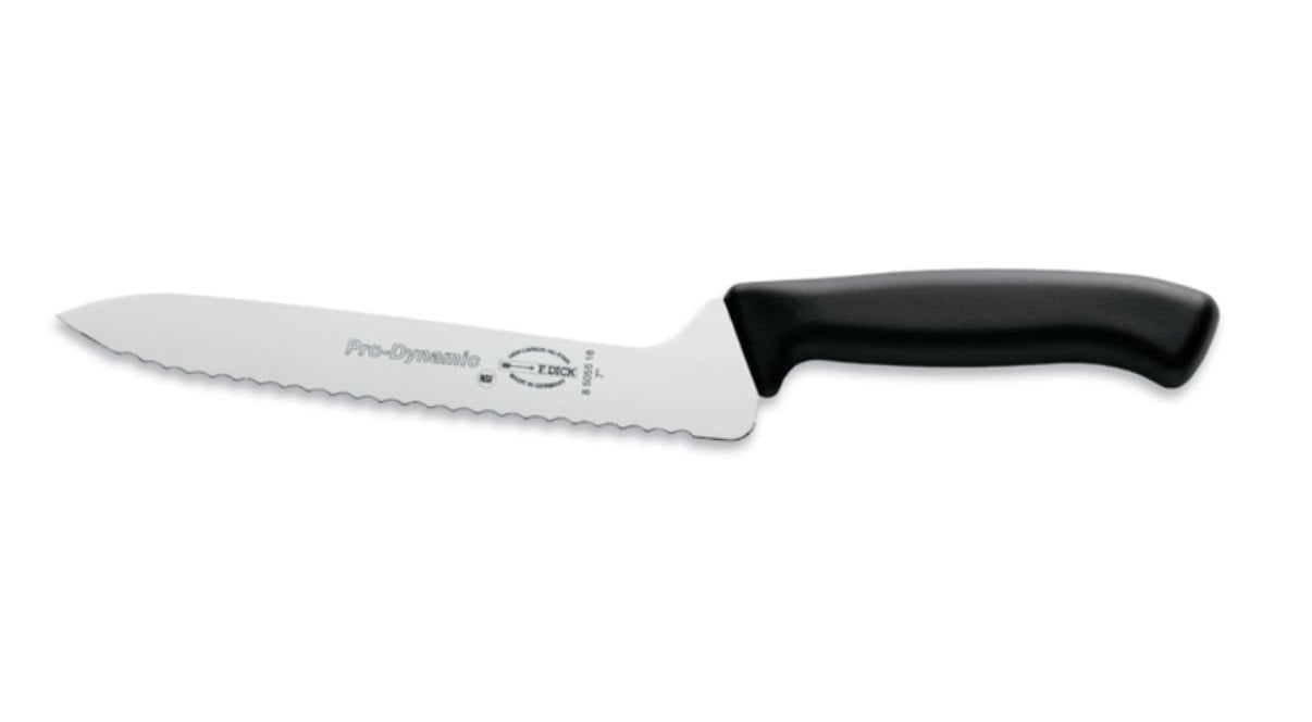 Offset serrated knife