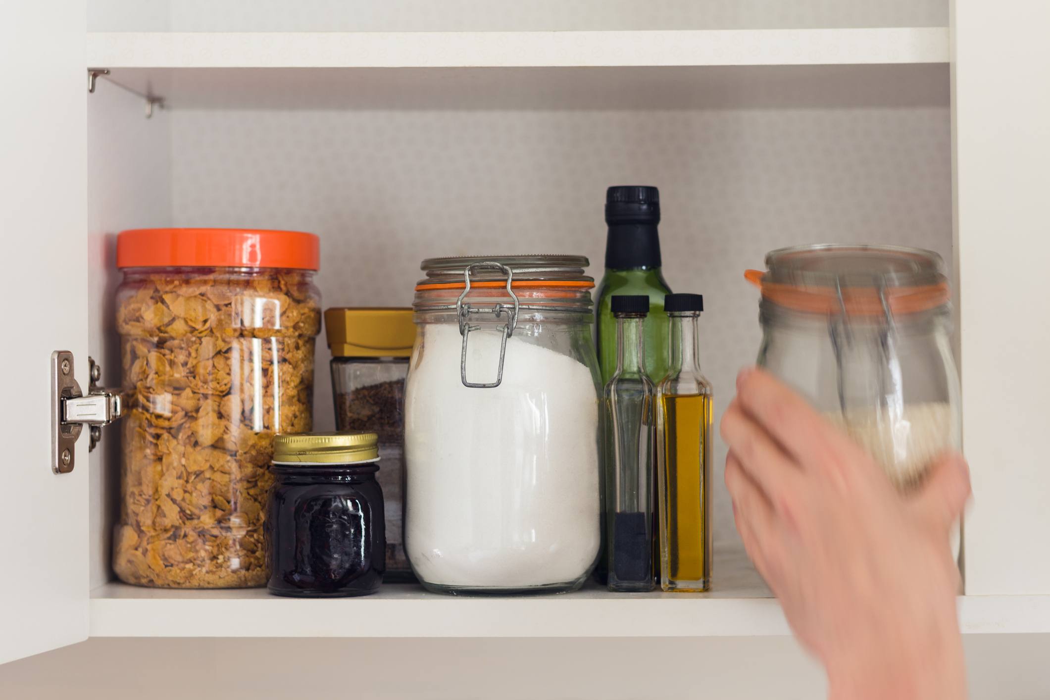 Glass jars pantry