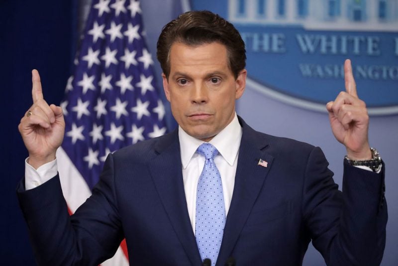 anthony scaramucci answers reporters' questions during the daily White House press briefing in the Brady Press Briefing Room at the White House July 21, 2017 in Washington, DC.