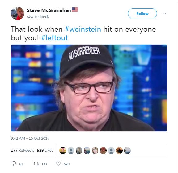 a tweet with a photo of Weinstein a tweet with a photo of Weinstein