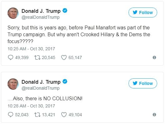 tweets by Donald Trump about manafort