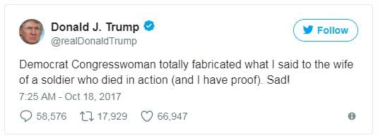 a tweet by Trump about Wilson