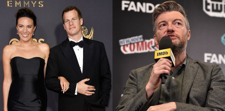 Lisa Joy and Jonathan Nolan, creators of Westworld and Charlie Brooker, creator of Black Mirror Lisa Joy and Jonathan Nolan, creators of Westworld and Charlie Brooker, creator of Black Mirror