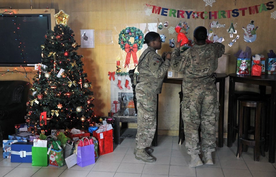 Special meal on Christmas Day at a military base in Kabul Soldiers with the NATO-led during a special meal on Christmas Day at a military base in Kabul