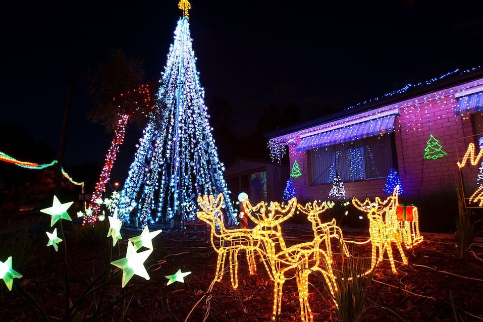 Residents across Canberra are lighting their property's with Christmas lights