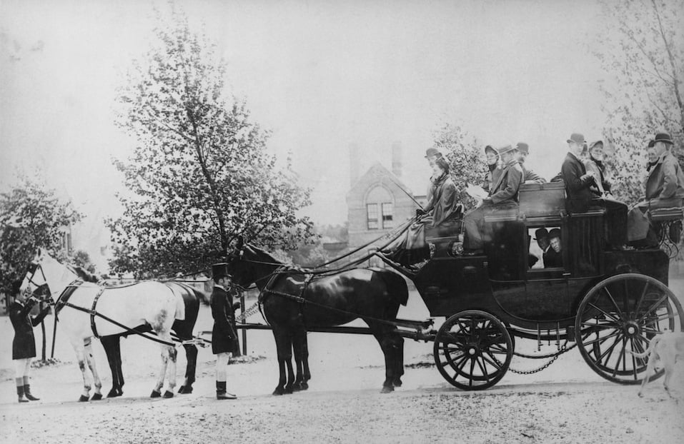A mail coach and passengers A mail coach and passengers