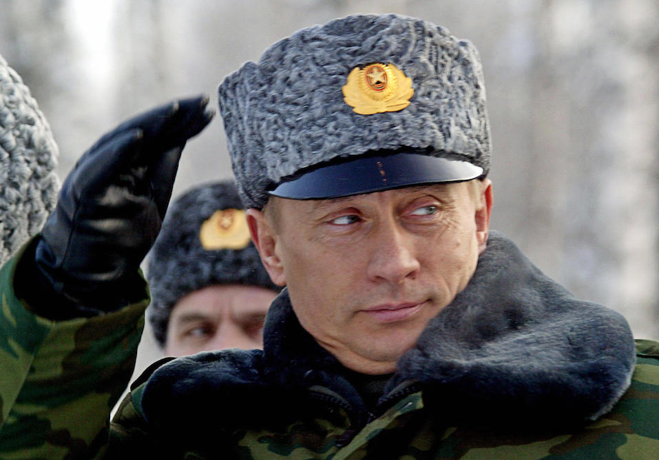 Artic cosmodrome in Plesetsk Russian President Vladimir Putin (R) watching a launch at the Artic cosmodrome in Plesetsk