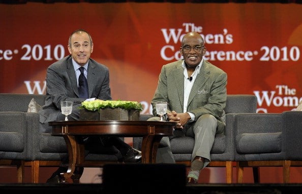 Matt Lauer and Al Roker sit together at a women's conference Matt Lauer and Al Roker sit together at a women's conference