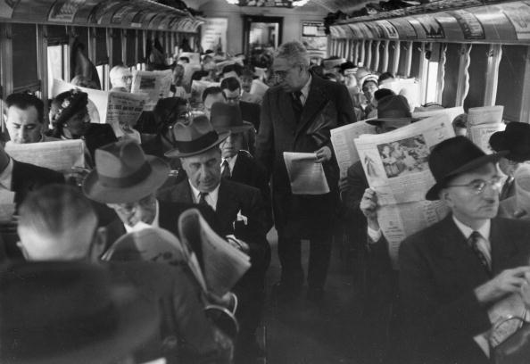 A packed carriage on a commuter train in Philadelphia. A packed carriage on a commuter train in Philadelphia.