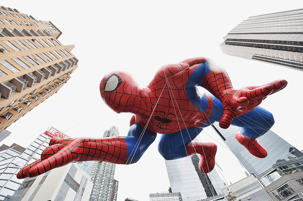 The Spiderman balloon passes by during the 88th annual Macy's Thanksgiving Day Parade