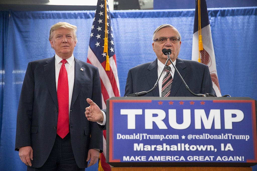 donald trump and sheriff joe arpaio at a campaign rally