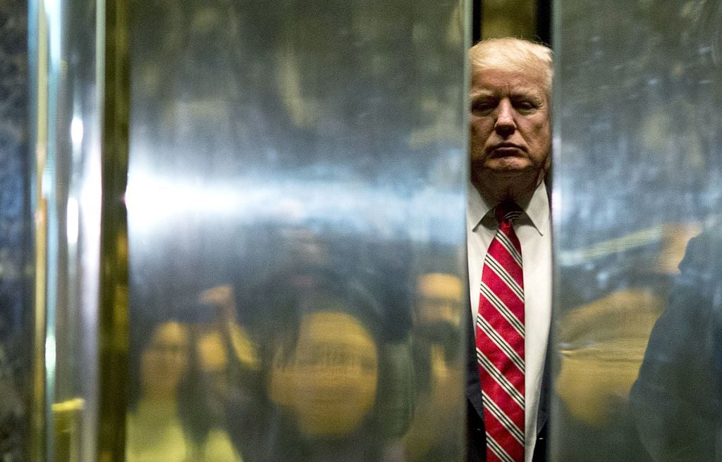 trump in tower elevator