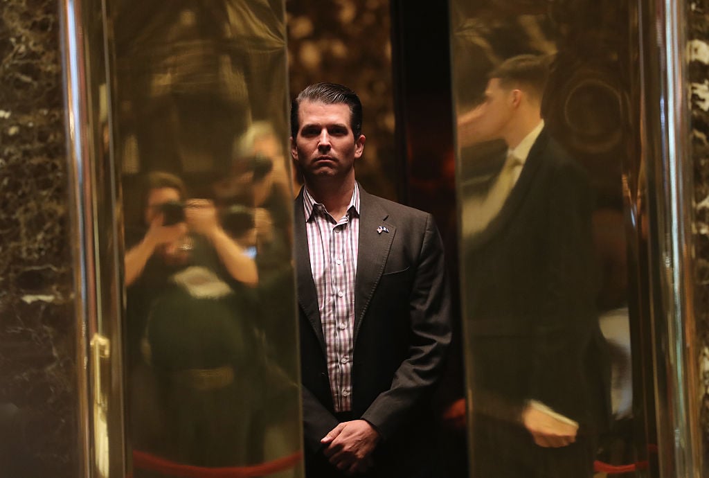 donald trump jr in an elevator at trump tower