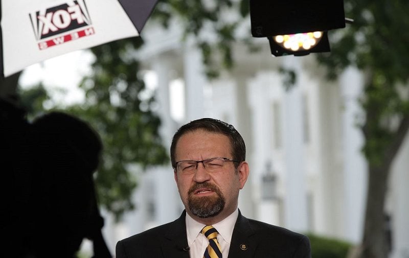 Sebastian Gorka warms up for an interview on Fox, Sebastian Gorka warms up for an interview on Fox,