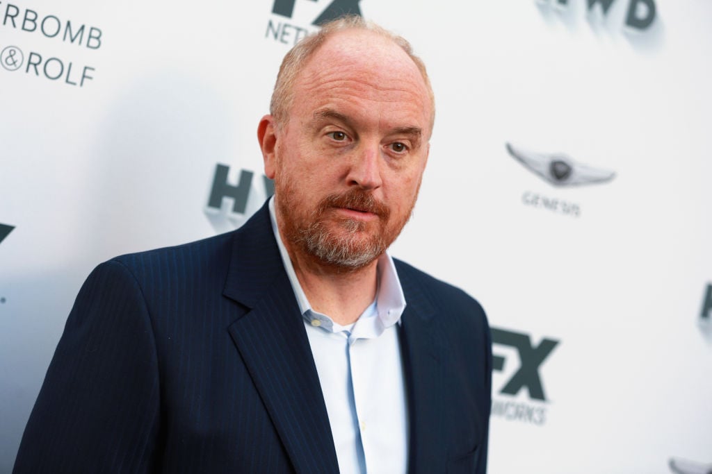 louis CK at a FX red carpet in a blazer and blue shirt louis CK at a FX red carpet in a blazer and blue shirt
