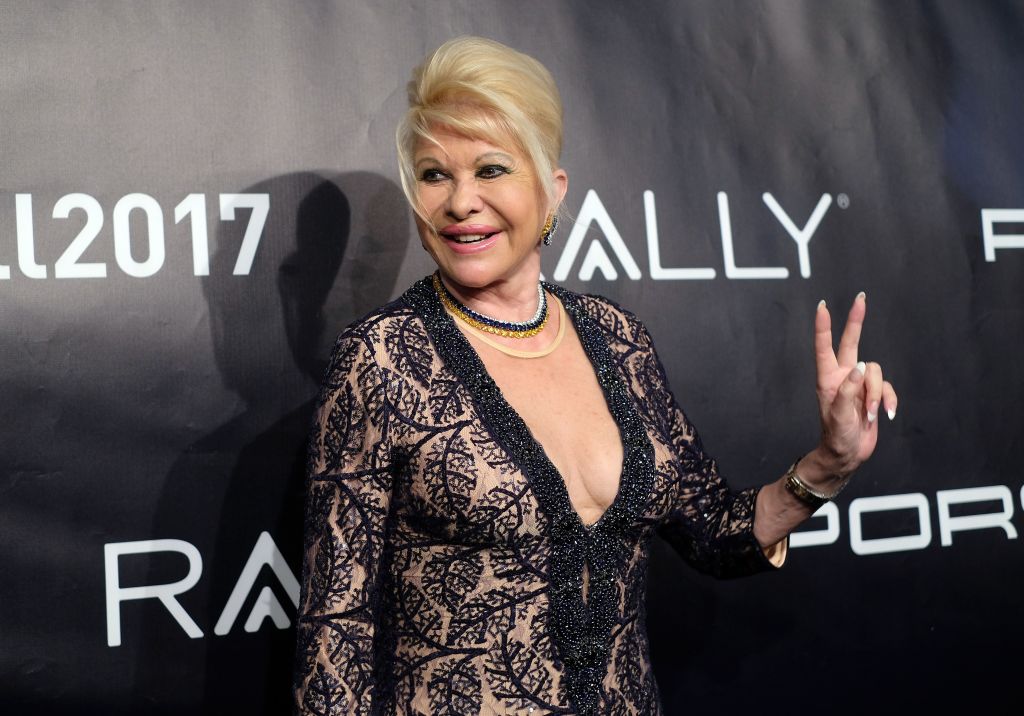ivana trump in a black and lace dress