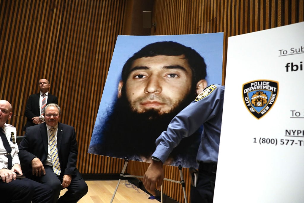 a photo of NYC terror attack suspect at a news conference a photo of NYC terror attack suspect at a news conference