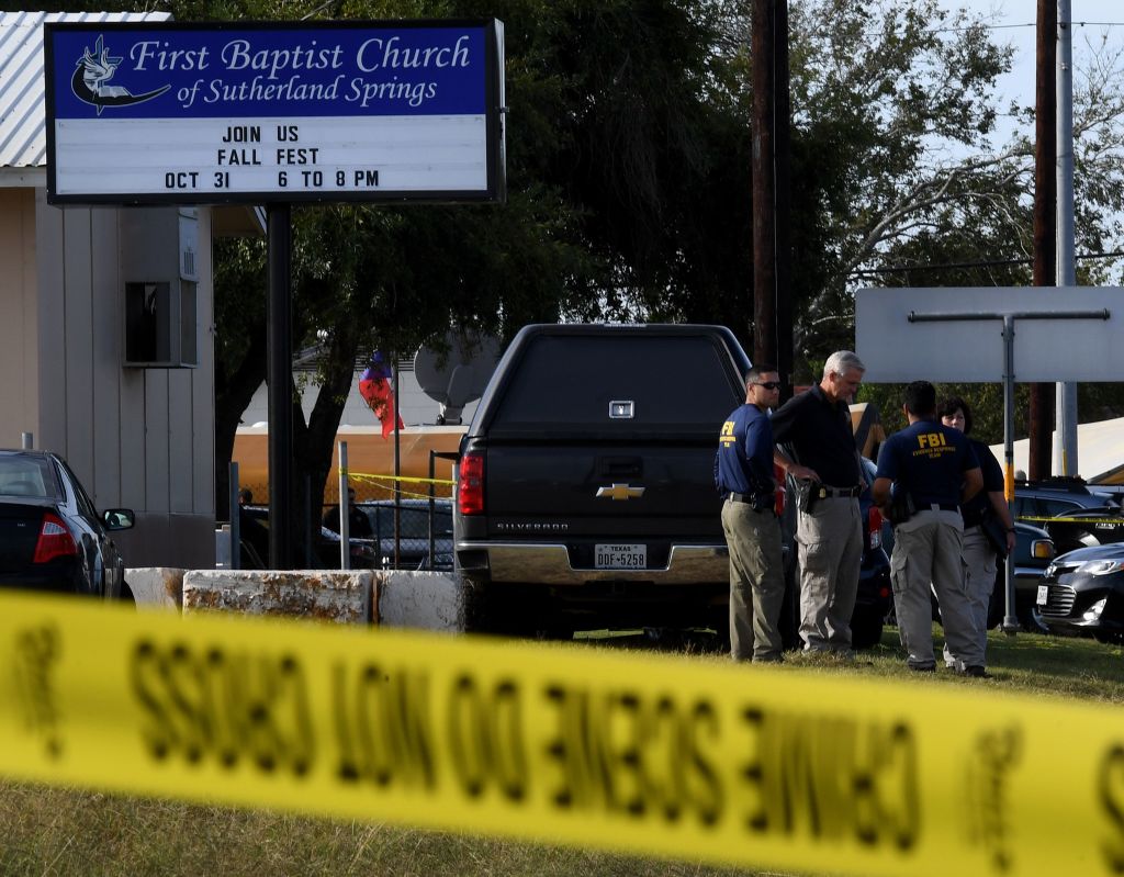 police and caution tape outside the first baptist church in sutherland springs, texas police and caution tape outside the first baptist church in sutherland springs, texas
