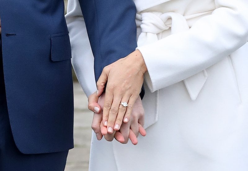 Prince Harry and actress Meghan Markle during an official photocall to announce their engagement.