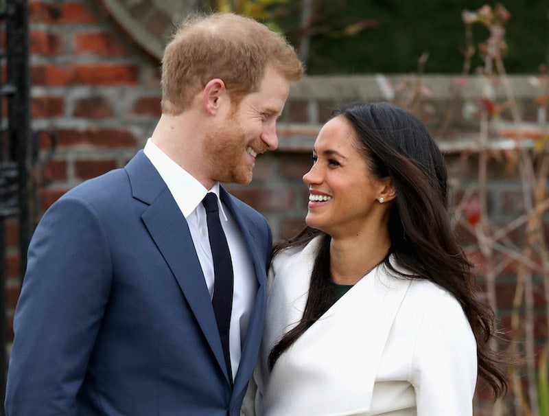 Prince Harry and Meghan Markle during an official photocall to announce the engagement
