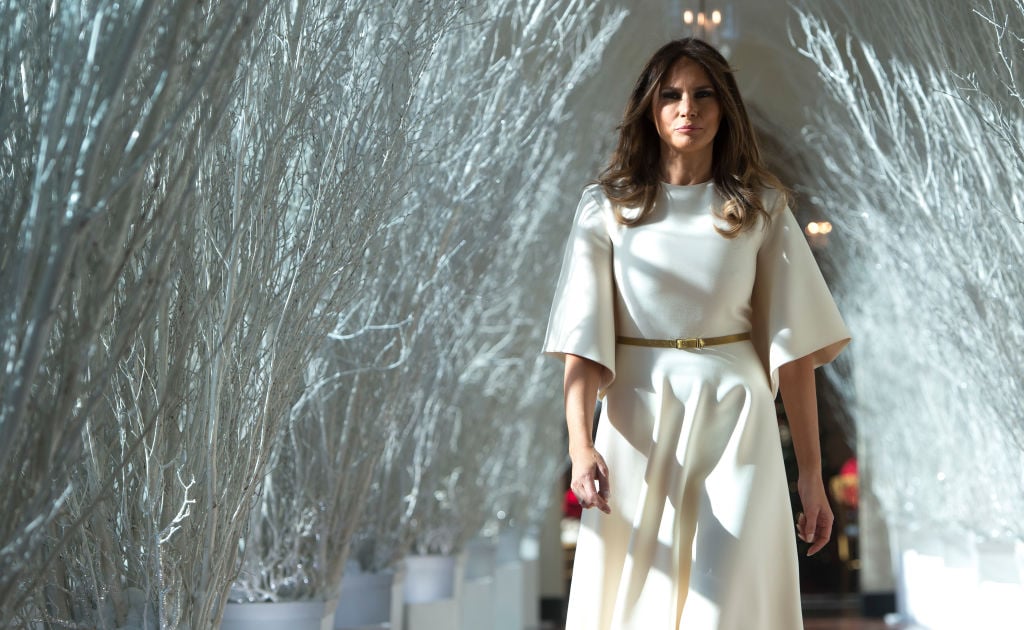melania trump in white forest at white house