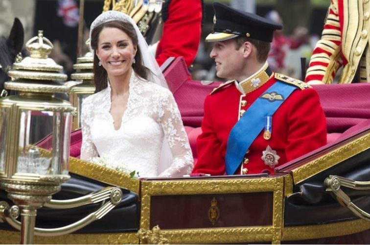 Kate Middleton and Prince William on their wedding day