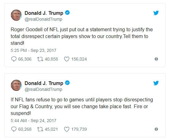 two trump nfl tweets two trump nfl tweets