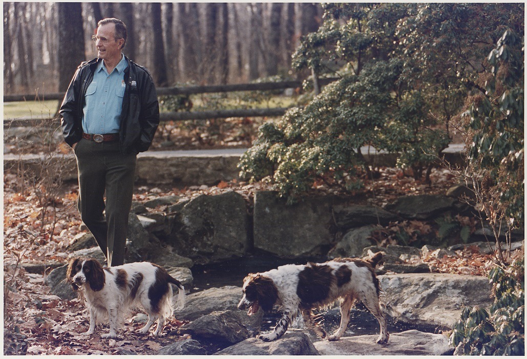 President Bush and Millie the dog