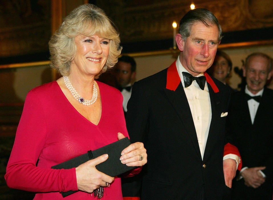 Prince Charles and Camilla Parker Bowles arrive for a party at Windsor Castle